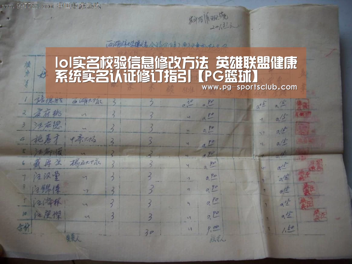 lol实名校验信息修改方法 英雄联盟健康系统实名认证修订指引【PG篮球】(图2) PG足球